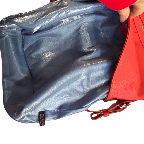 29. XX Maxx NY Large Shoulder Hobo Bag Hot Red Cowhide Leather - Picture 12 of 14